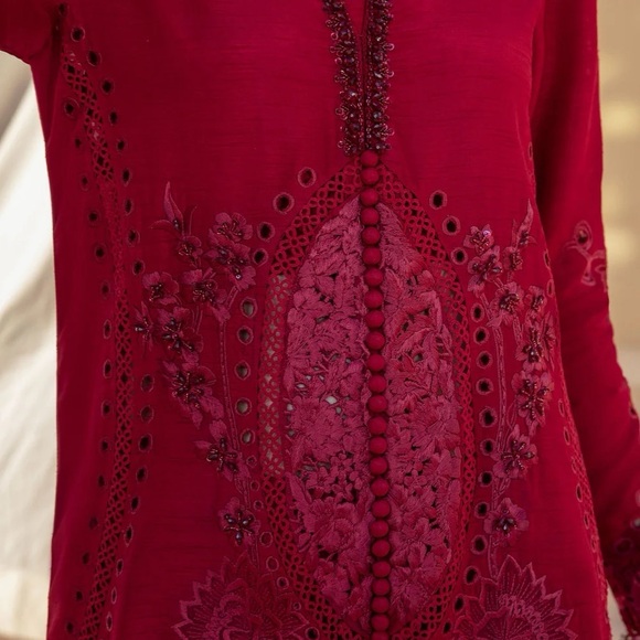 NWT Saira Rizwan Korean Raw Silk 4 piece with slip - Picture 3 of 9